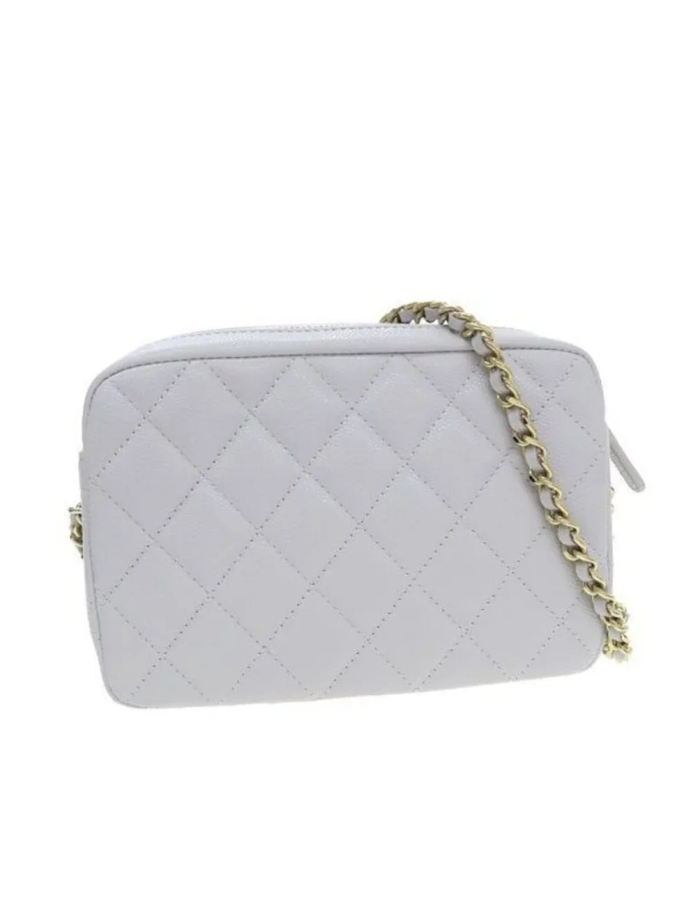 Chanel Quilted Chain Shoulder Bag Gray
